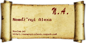 Neményi Alexa névjegykártya
